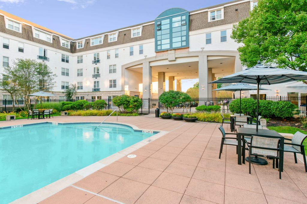 Strata Outdoor Pool deck with seating